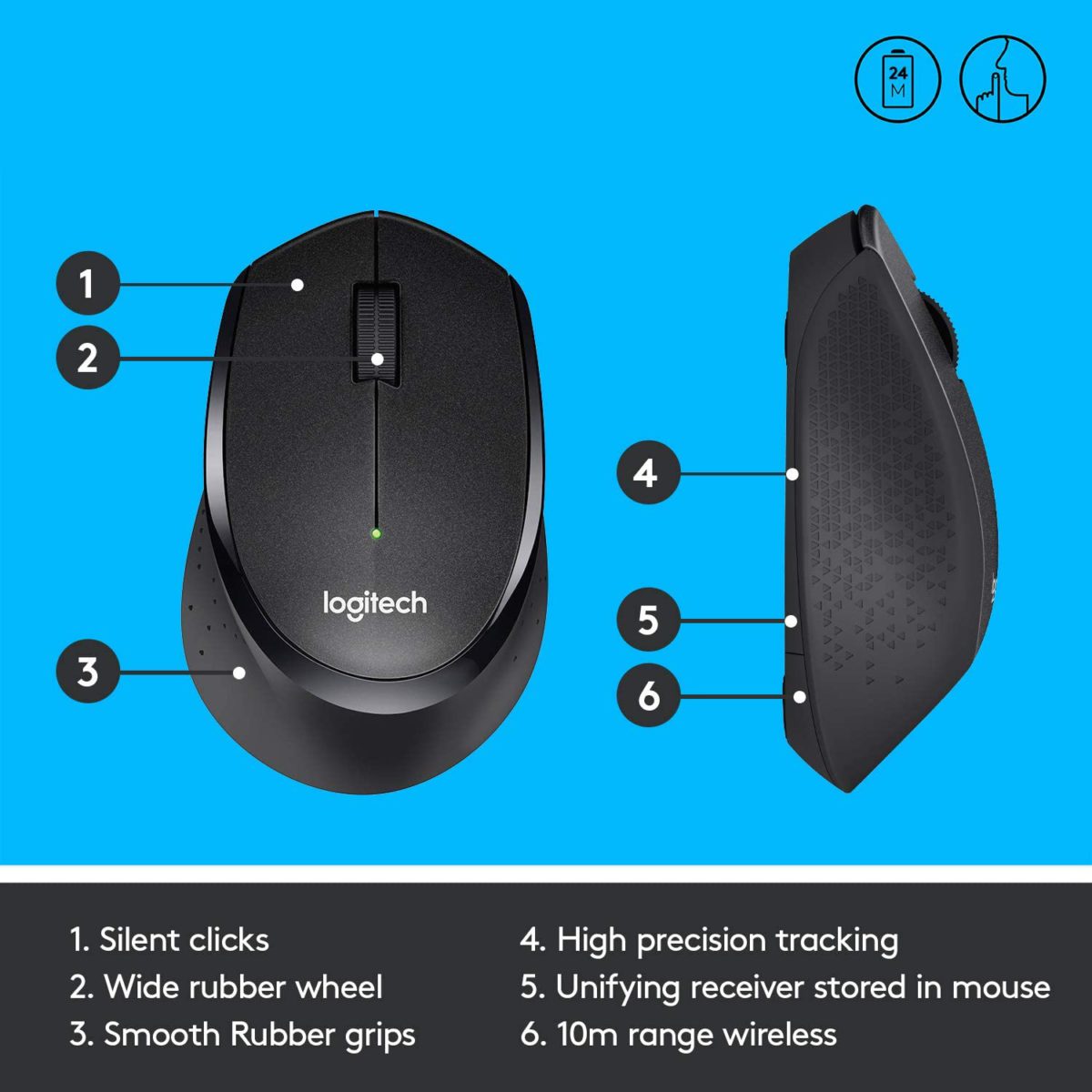 Logitech M Silent Plus Wireless Mouse Big Ict